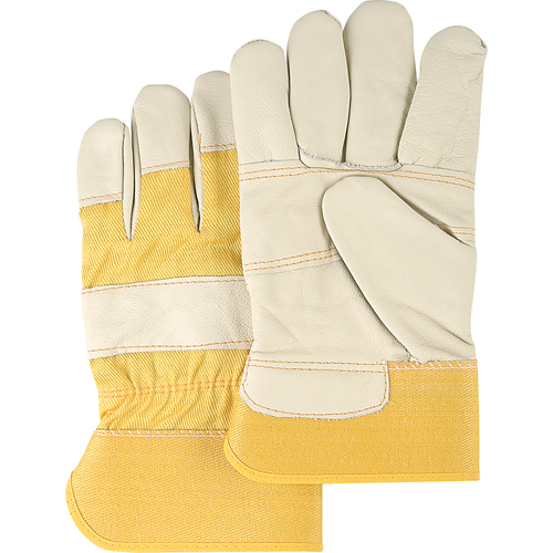 Gants en cuir de mobilier, Grand, Paume en Cuir fleur de vache, Doublure en Coton Industrial Sales