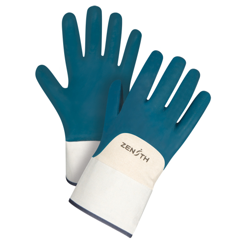 Gants &agrave; poignet de s&eacute;curit&eacute; de poids lourd, 10/T-Grand, R&ecirc;vetement Nitrile, Enveloppe en Coton Industrial Sales
