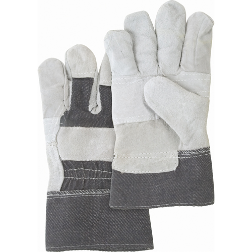 Gants d'ajusteur &agrave; paume renforc&eacute;e d'usage standard, Grand, Paume en Cuir de vache refendu, Doublure en Coton Industrial Sales