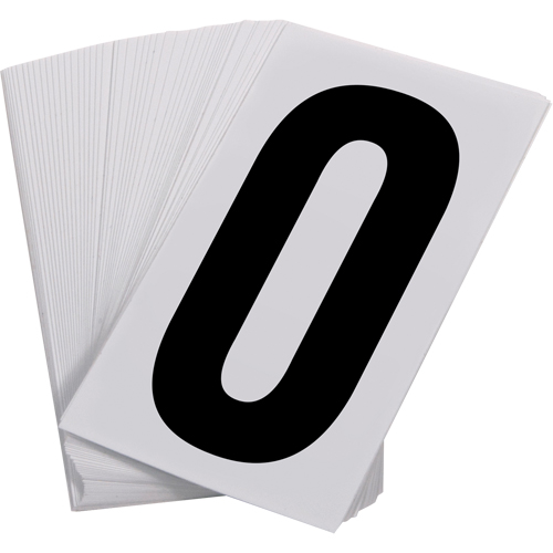 Pressure Sensitive Numbering, 0, 3-1/2" H, Black on White Industrial Sales