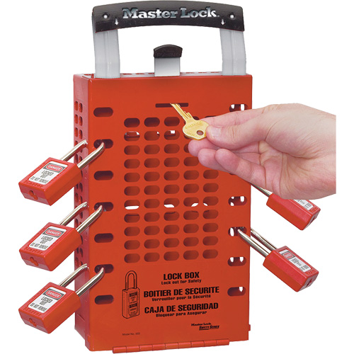 Boîtes de verrouillage Latch Tight, Rouge Industrial Sales