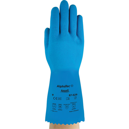 Gants AlphaTec 87-029, Taille T-Grand/10, 13" lo, Latex de caoutchouc, Doublure en Nylon, 50 mils Industrial Sales