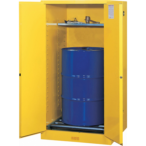 Sure-Grip&reg; EX Vertical Drum Storage Cabinets, 55 US gal. Cap., Yellow Industrial Sales