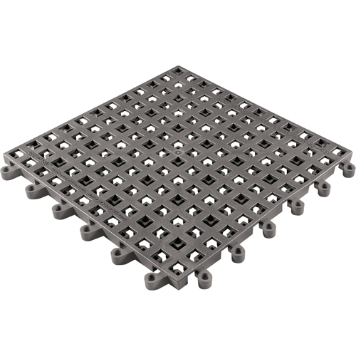 ErgoDeck&reg; General Purpose No. 564 Matting, PVC, 1-1/2' W x 1-1/2' L, 7/8" Thick, Charcoal Industrial Sales