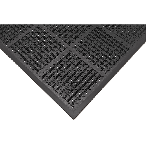 Outfront Reversible No. 227 Mat, Rubber, Scraper Type, Slotted Pattern, 3' x 6', Black Industrial Sales