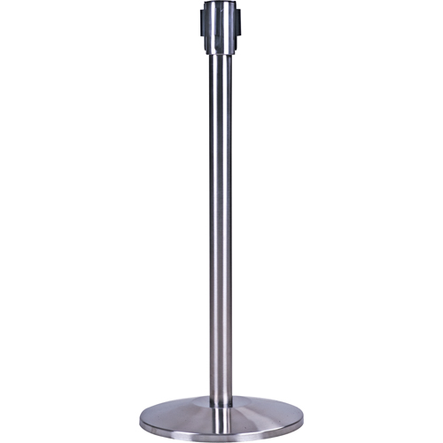Poteau r&eacute;cepteur pour barri&egrave;res sur pieds pour le contr&ocirc;le des foules, Hauteur de 35", Acier inoxydable Industrial Sales
