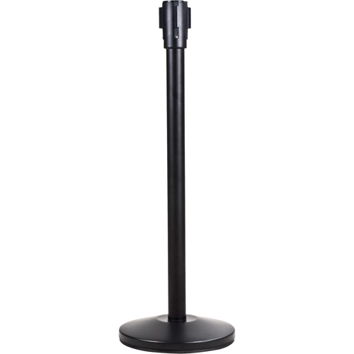 Poteau r&eacute;cepteur pour barri&egrave;res sur pieds pour le contr&ocirc;le des foules, Hauteur de 35", Noir Industrial Sales