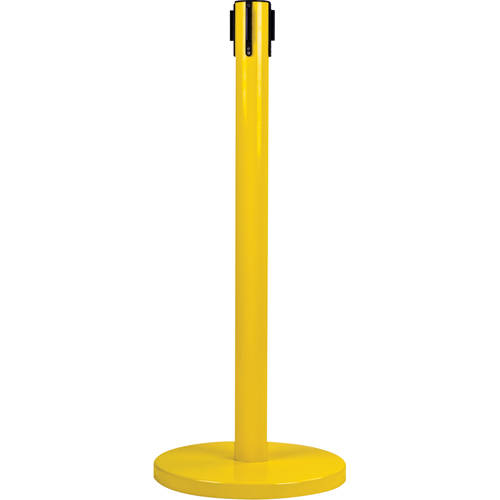 Poteau r&eacute;cepteur pour barri&egrave;res sur pieds pour le contr&ocirc;le des foules, Hauteur de 35", Jaune Industrial Sales