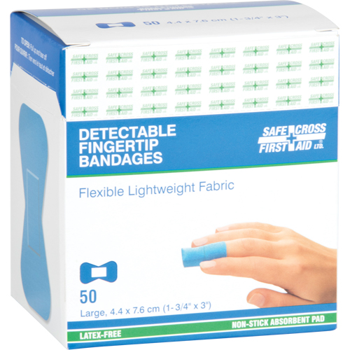 Bandages, Bout de doigt, 3", Tissu d&eacute;tectable, St&eacute;rile Industrial Sales