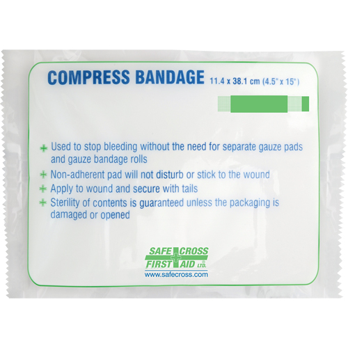 Large Compress Bandage, 15" L x 4-1/2" W Industrial Sales