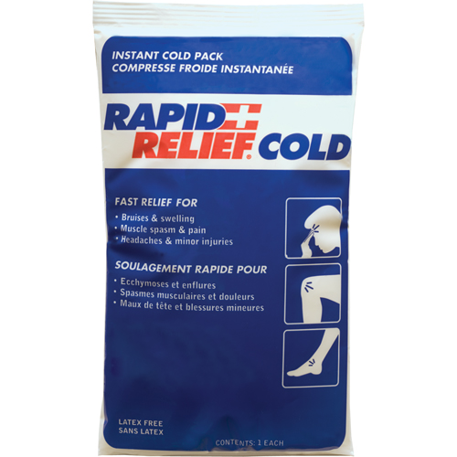 Compresse froide instantan&eacute;e Rapid Relief, Froid, Utilisation unique, 9" x 6" Industrial Sales