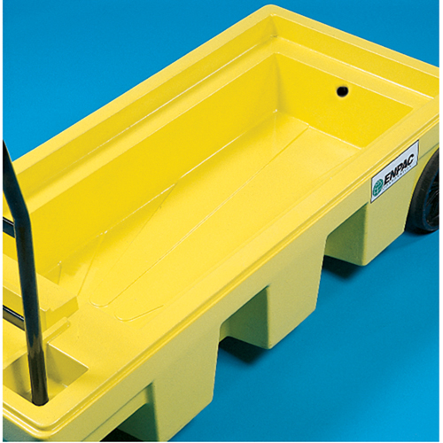 Poly-Spillcart Cart, 66.5" L x 29" W x 43.9" H, 57 US gal. Spill Cap. Industrial Sales