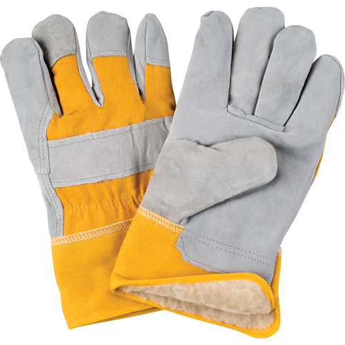 Gants d'ajusteur doubl&eacute;s pour l'hiver, 2T-Grand, Paume en Cuir de vache refendu, Doublure en Boa Industrial Sales