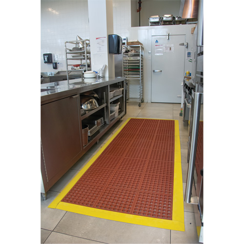 Anti-Fatigue Link Matting, Honeycomb, 3' x 3' x 1/2", Brown, Nitrile/Rubber Industrial Sales