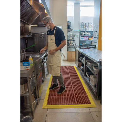 Anti-Fatigue Link Matting, Honeycomb, 3' x 3' x 1/2", Brown, Nitrile/Rubber Industrial Sales