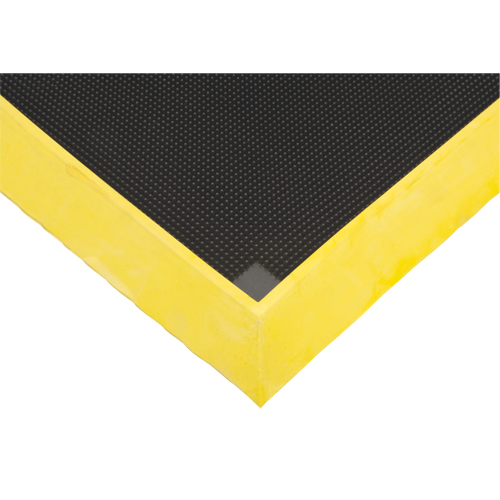 Tapis pour l'assainissement des chaussures, Caoutchouc, 2-2/3' la x 3-1/4' lo x 2-1/2" &eacute;pais, Jaune Industrial Sales