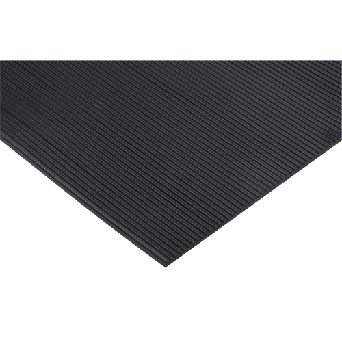 Fine Ribbed Matting, Wiper, 4' x 75' x 1/8", Black Industrial Sales