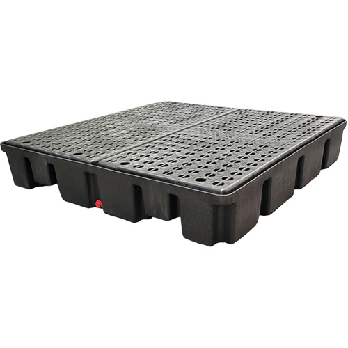Palette emboîtable sans drain pour contr&ocirc;le des d&eacute;versements, Capacit&eacute; de d&eacute;versement 66 gal. US, 49" x 49" x 10,5" Industrial Sales