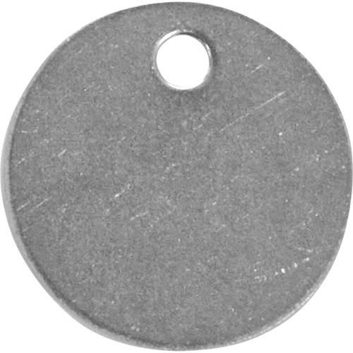 &eacute;tiquettes vierges, Acier inoxydable, 1,25" dia. Industrial Sales