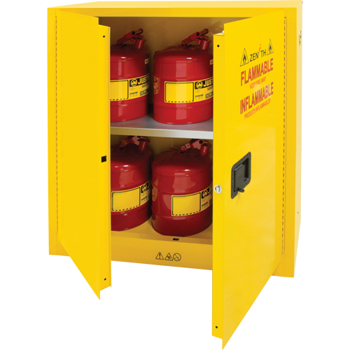 Flammable Storage Cabinet, 30 gal., 2 Door, 43" W x 44" H x 18" D Industrial Sales