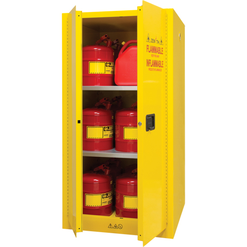 Armoire pour produits inflammables, 60 gal., 2 Porte(s), 34" La x 65" h x 34" p Industrial Sales