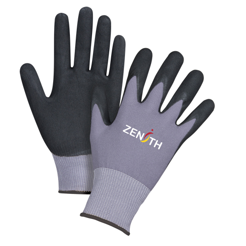 Gants ZX-1 de premi&egrave;re qualit&eacute; compatibles avec les &eacute;crans tactiles, 10/T-Grand, R&ecirc;vetement Nitrile/Mousse de nitrile, Calibre 15, Enveloppe en Nylon Industrial Sales