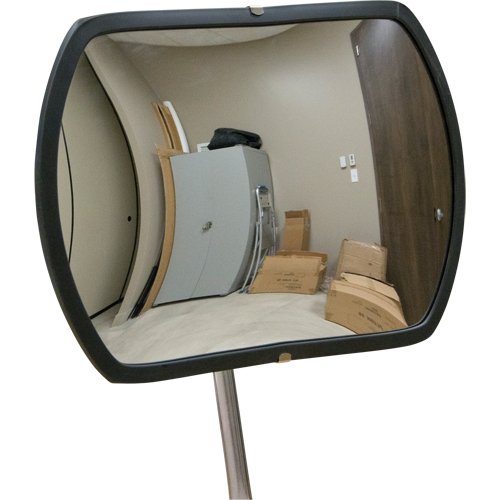 Roundtangular Convex Mirror with Telescopic Arm, 12" H x 18" W, Indoor/Outdoor Industrial Sales