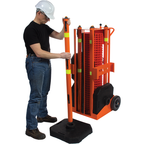 Zone de s&eacute;curit&eacute; portative , 100' lo, Acier, Orange Industrial Sales