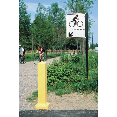 Bollards, Plastic, 33" H x 6" W, Yellow Industrial Sales