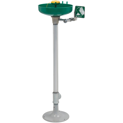 Poste de douche oculaire/faciale Axion, Installation Socle, Bol Plastique Industrial Sales
