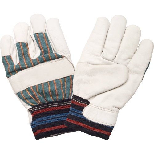 Gant pour le travail doubl&eacute;s pour l'hiver r&eacute;sistant &agrave; l'abrasion, Grand, Paume en Cuir fleur de vache, Doublure en Molleton de coton Industrial Sales