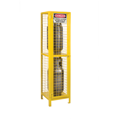 Armoires pour cylindres &agrave; gaz, nbre de bouteilles: 2, 17" , 17" , 69" , Jaune Industrial Sales