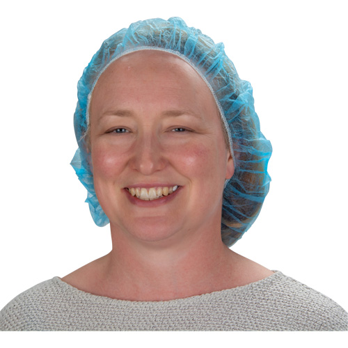 Bonnets bouffants non tiss&eacute;s, Polypropyl&egrave;ne, 21"/Grand, Bleu Industrial Sales