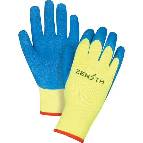 Gants haute visibilit&eacute; doubl&eacute;s d'acrylique & enduits de caoutchouc, 10/T-Grand, R&ecirc;vetement Latex de caoutchouc, Calibre 7, Enveloppe en Tissu &eacute;ponge Industrial Sales