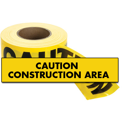 Standard Barricade Tape, English, 3" W x 1000' L, 2 mils, Black on Yellow Industrial Sales