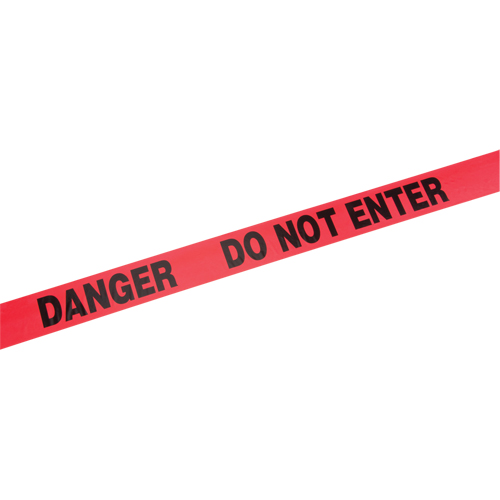 Rubans standards pour barricades, Anglais, 3" la x 1000' lo, 2 mils, Rouge Industrial Sales