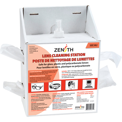 Disposable Lens Cleaning Station, Cardboard, 8" L x 5" D x 12-1/2" H Industrial Sales