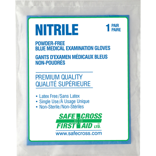 Gants d'examen m&eacute;dical, Grand, Nitrile, 5 mils, Sans poudre, Transparent, Classe 2 Industrial Sales