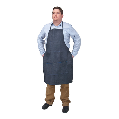 Apron, Cotton, 38" L x 28" W, Blue Industrial Sales