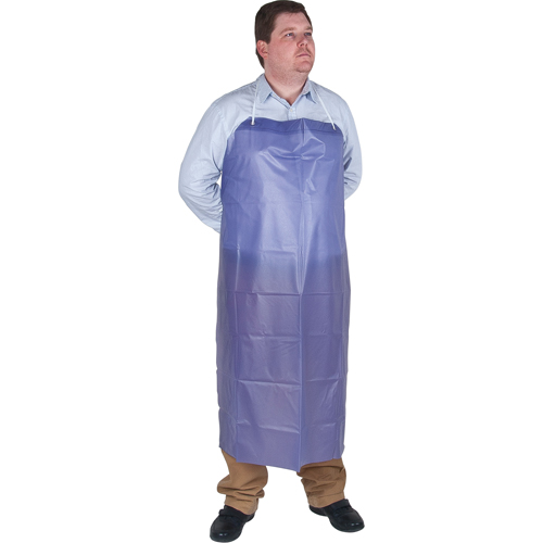 Lightweight Apron, Vinyl, 45" L x 36" W, Blue Industrial Sales