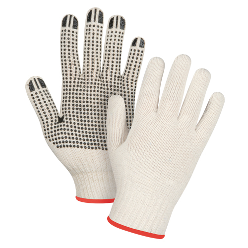 Gants l&eacute;gers tricot&eacute;s &agrave; pois, Poly/coton, Un c&ocirc;t&eacute;, Calibre 7, Petit Industrial Sales