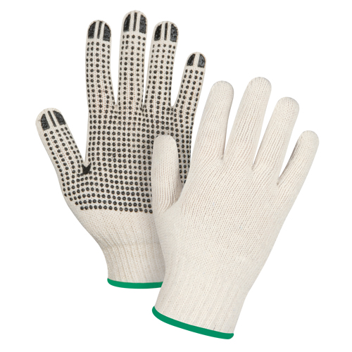 Gants tricot&eacute;s de poids lourd, Poly/coton, Un c&ocirc;t&eacute;, Calibre 7, Moyen Industrial Sales