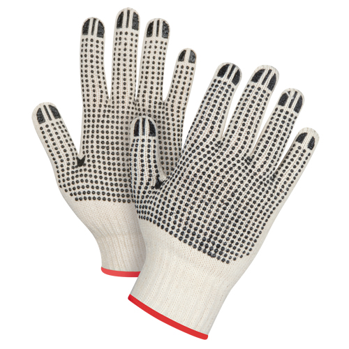 Heavyweight Double-Sided Dotted String Knit Gloves, Poly/Cotton, Double Sided, 7 Gauge, Small Industrial Sales