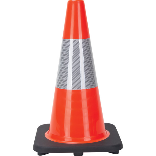 Traffic Cone, 18", Orange, 6" Reflective Collar(s) Industrial Sales