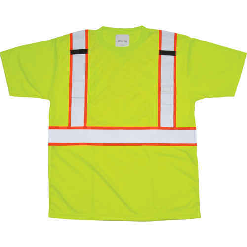 CSA Compliant T-Shirt, Polyester, Medium, High Visibility Lime-Yellow Industrial Sales