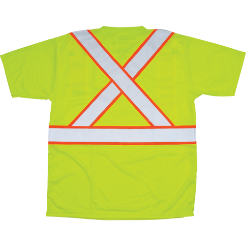 CSA Compliant T-Shirt, Polyester, Medium, High Visibility Lime-Yellow Industrial Sales