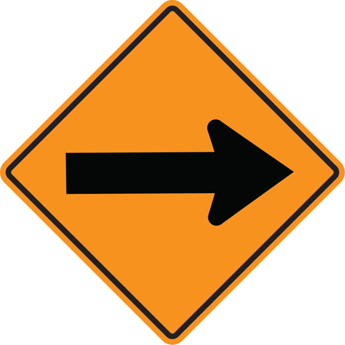 Arrow Roll-Up Temporary Conditions Sign , 24" x 24", Vinyl, Pictogram Industrial Sales