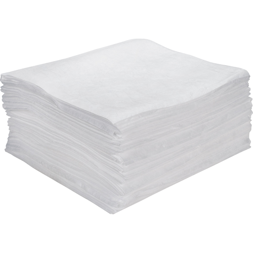 Feuilles absorbantes souffl&eacute;es de premi&egrave;re qualit&eacute;, Huile seulement, 15" x 18", 15 gal. d'absorption Industrial Sales