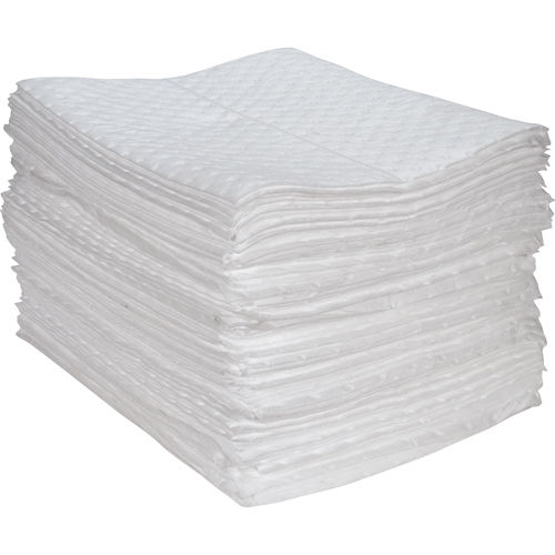 Premium Fine Fiber Sorbent Pads, Oil Only, 15" x 17", 30 gal. Absorbancy Industrial Sales