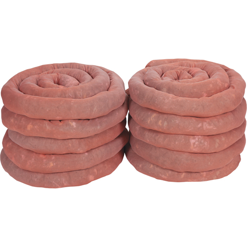 Sorbents Socks, Hazmat, 45 gal. Absorbancy, 3" W x 10' L, Pack of 10 Industrial Sales